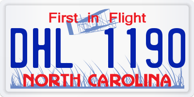 NC license plate DHL1190