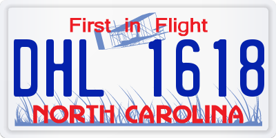 NC license plate DHL1618