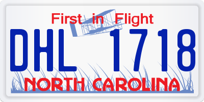 NC license plate DHL1718