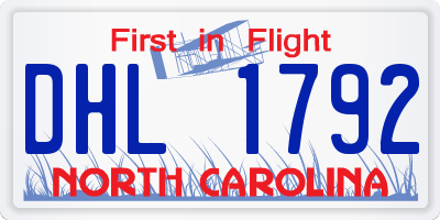 NC license plate DHL1792