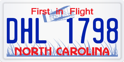 NC license plate DHL1798