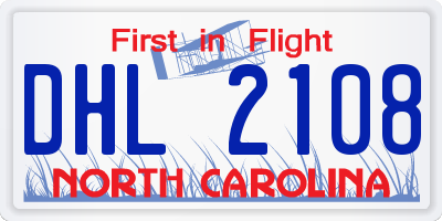 NC license plate DHL2108