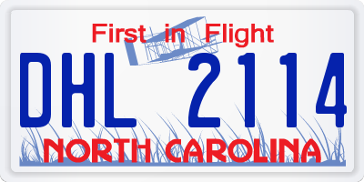NC license plate DHL2114