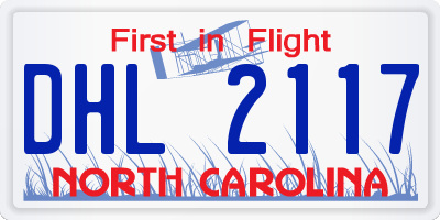 NC license plate DHL2117