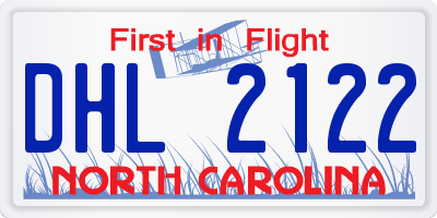 NC license plate DHL2122