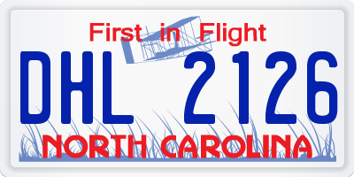 NC license plate DHL2126