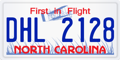 NC license plate DHL2128