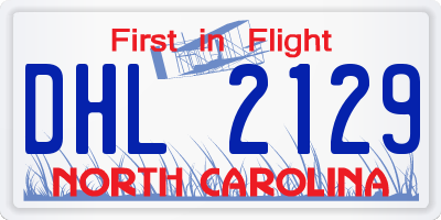NC license plate DHL2129
