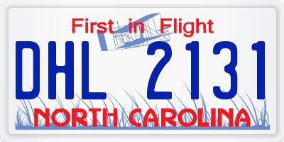 NC license plate DHL2131