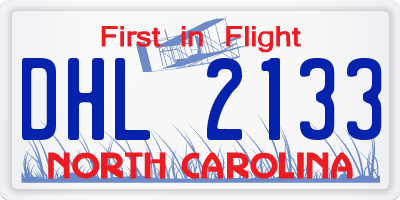 NC license plate DHL2133