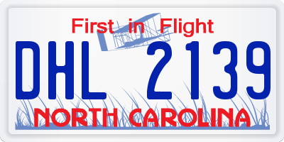 NC license plate DHL2139