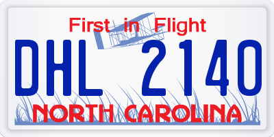 NC license plate DHL2140
