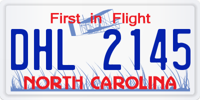 NC license plate DHL2145