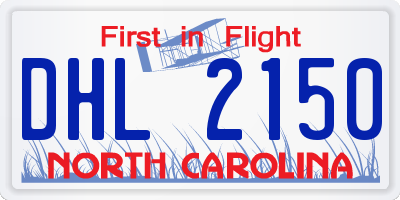 NC license plate DHL2150