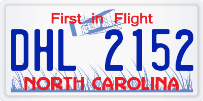 NC license plate DHL2152