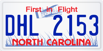 NC license plate DHL2153