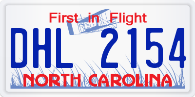 NC license plate DHL2154