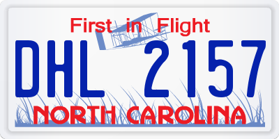 NC license plate DHL2157