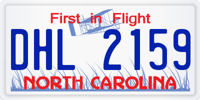 NC license plate DHL2159
