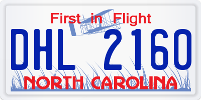 NC license plate DHL2160