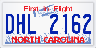NC license plate DHL2162