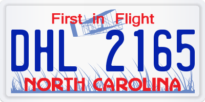 NC license plate DHL2165