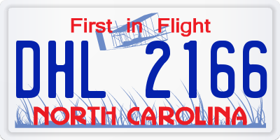 NC license plate DHL2166