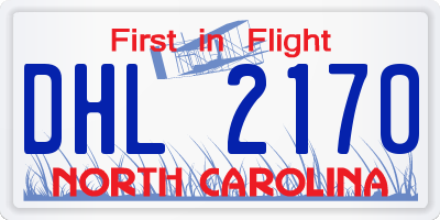 NC license plate DHL2170