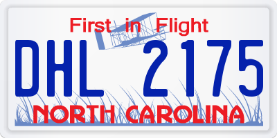 NC license plate DHL2175