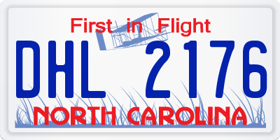 NC license plate DHL2176
