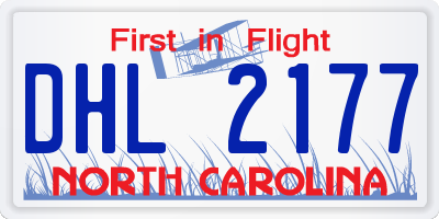 NC license plate DHL2177