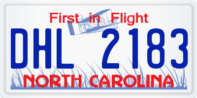 NC license plate DHL2183