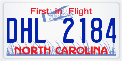 NC license plate DHL2184