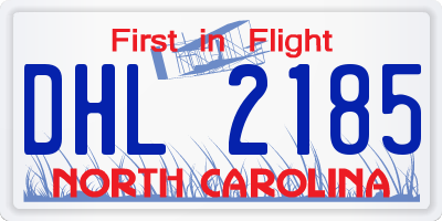 NC license plate DHL2185