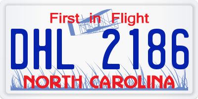 NC license plate DHL2186