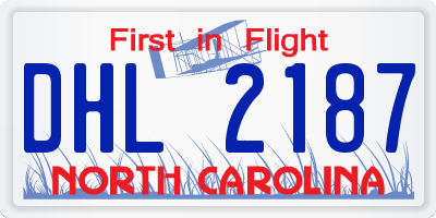 NC license plate DHL2187