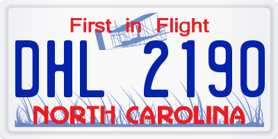 NC license plate DHL2190
