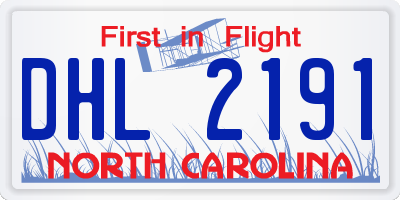 NC license plate DHL2191