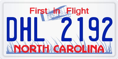 NC license plate DHL2192