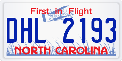 NC license plate DHL2193