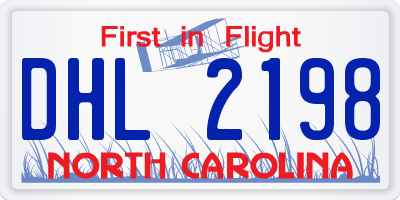 NC license plate DHL2198