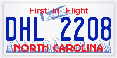 NC license plate DHL2208