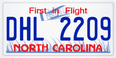 NC license plate DHL2209