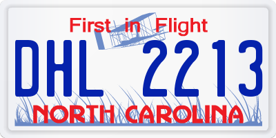 NC license plate DHL2213