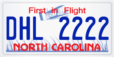 NC license plate DHL2222