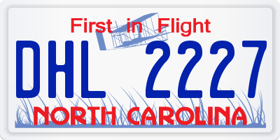 NC license plate DHL2227