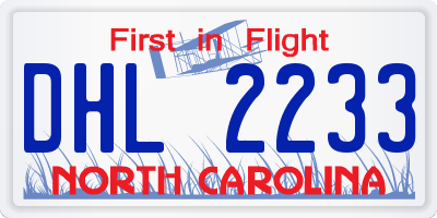 NC license plate DHL2233