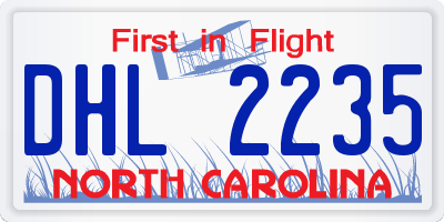 NC license plate DHL2235