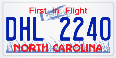 NC license plate DHL2240