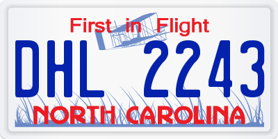 NC license plate DHL2243